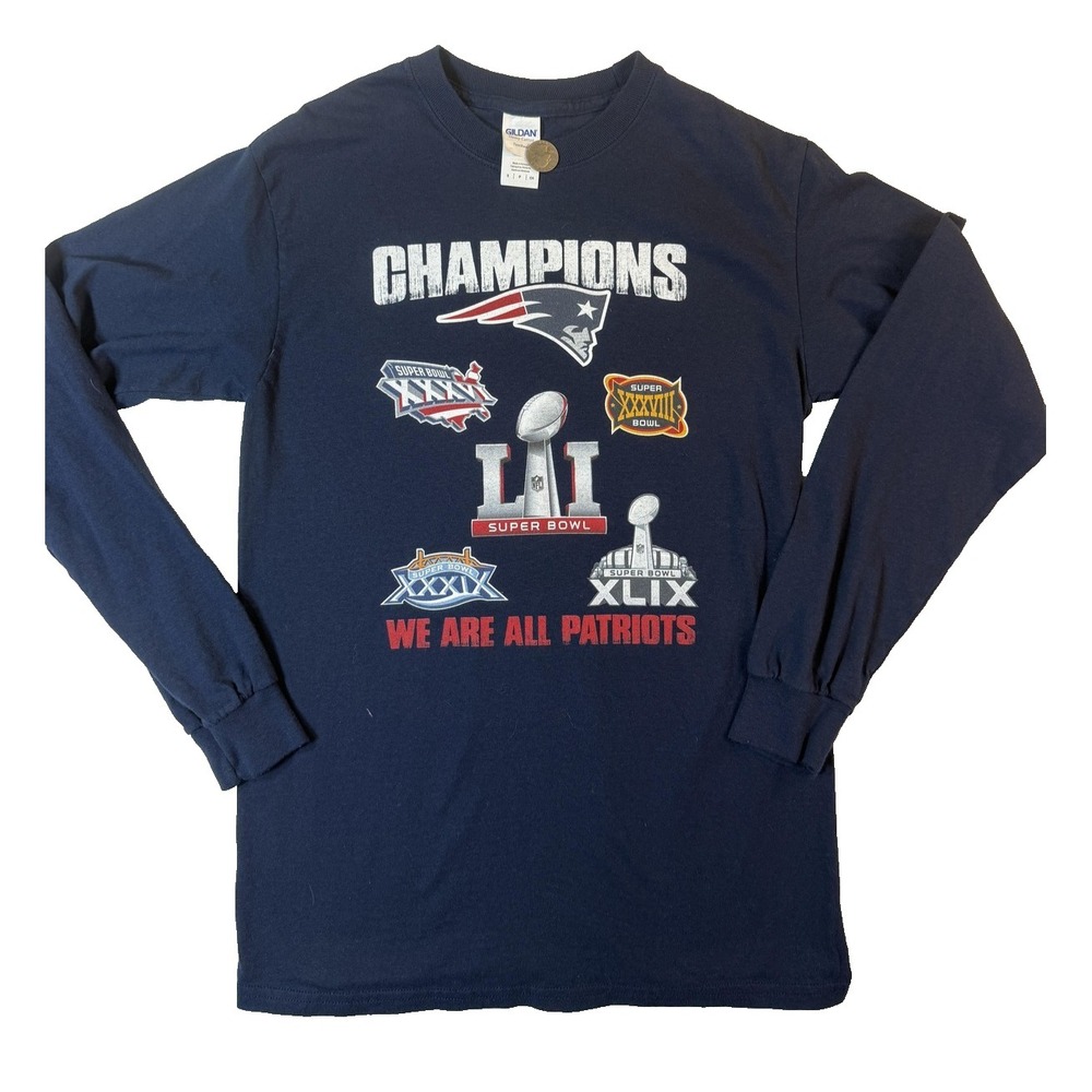 New England Patriots Shirt Mens S Navy Champions Super Bowl LI Dynasty Tom Brady